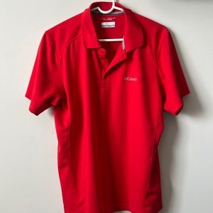 Columbia Mens Medium Red Omni-Shade UV Polo Shirt